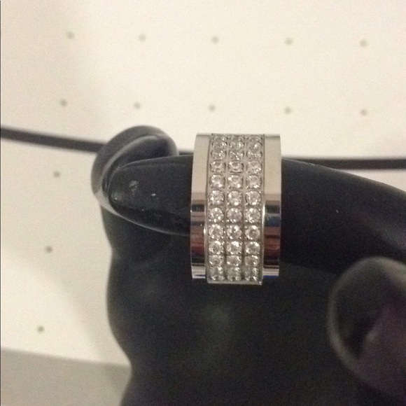 Ring Stainless steel color silver tone with cubic - Picture 1 of 7